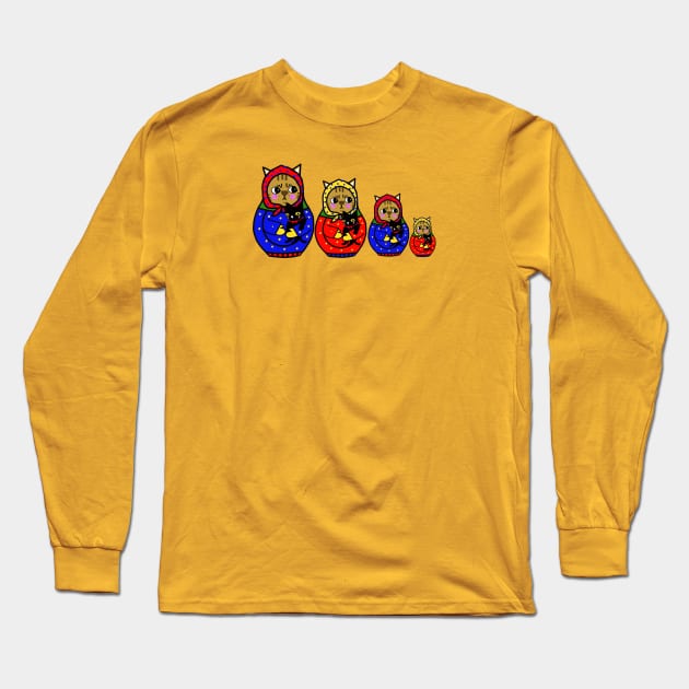 cat matryoshka Long Sleeve T-Shirt by yumiyoshi4